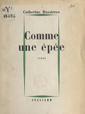 cover image of Comme une épée